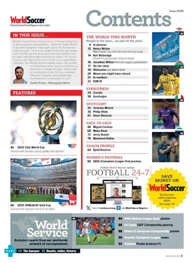World Soccer Inhaltsverzeichnis
