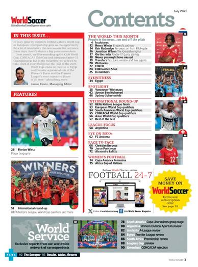 World Soccer Inhaltsverzeichnis