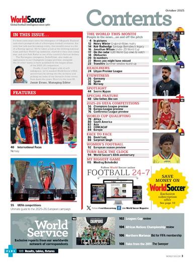 World Soccer Inhaltsverzeichnis