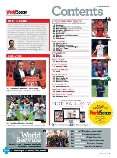 World Soccer Inhaltsverzeichnis