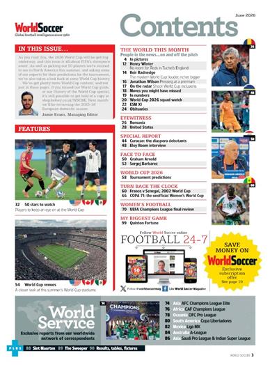 World Soccer Inhaltsverzeichnis