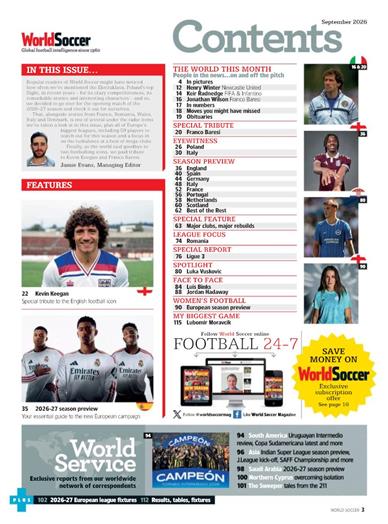 World Soccer Inhaltsverzeichnis