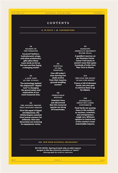National Geographic US Inhaltsverzeichnis