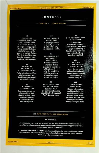 National Geographic US Inhaltsverzeichnis