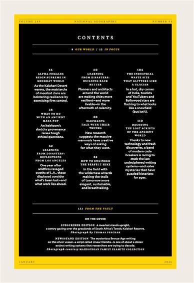 National Geographic US Inhaltsverzeichnis