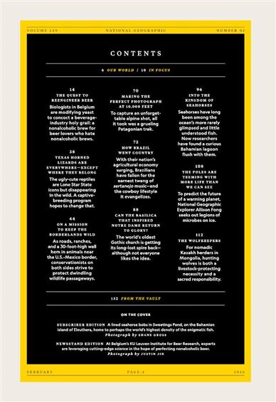 National Geographic US Inhaltsverzeichnis