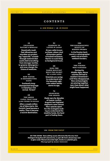 National Geographic US Inhaltsverzeichnis