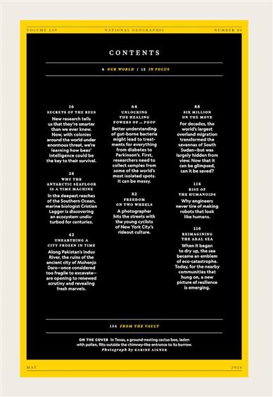 National Geographic US Inhaltsverzeichnis