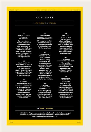National Geographic US Inhaltsverzeichnis