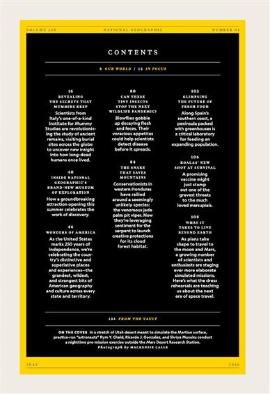 National Geographic US Inhaltsverzeichnis