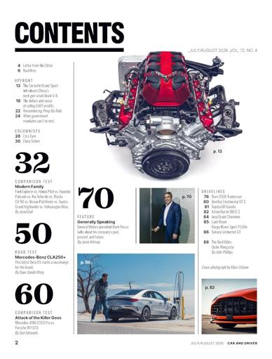 Car & Driver Inhaltsverzeichnis
