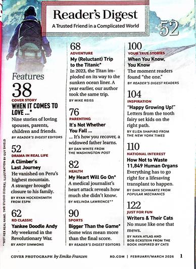 Reader's Digest (US) Inhaltsverzeichnis