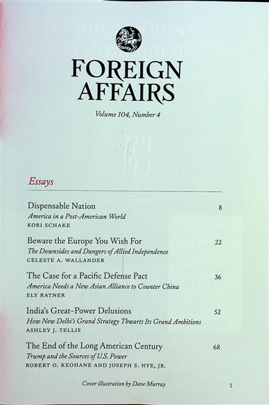 Foreign Affairs Inhaltsverzeichnis