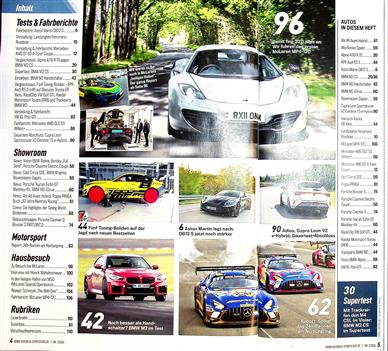Auto Bild sportscars Inhaltsverzeichnis