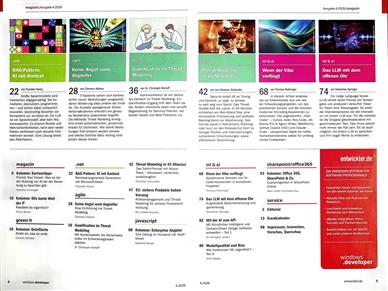 windows.developer Inhaltsverzeichnis