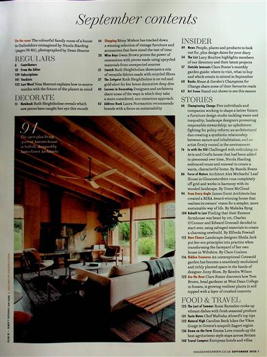 House & Garden (UK) Inhaltsverzeichnis