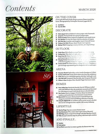 House & Garden (UK) Inhaltsverzeichnis