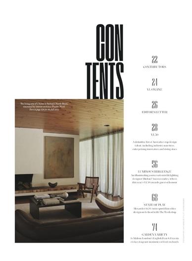Vogue Living Australia Inhaltsverzeichnis