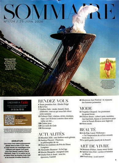 Gala Frankreich Inhaltsverzeichnis