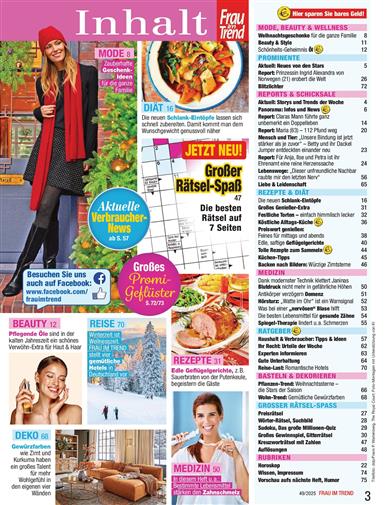 Frau im Trend Inhaltsverzeichnis