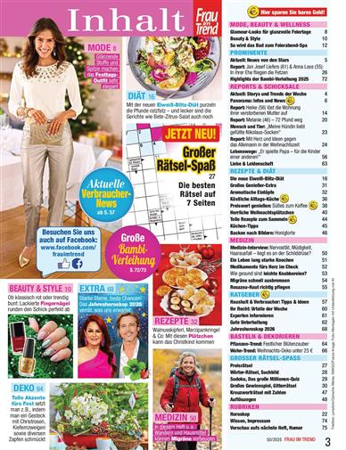 Frau im Trend Inhaltsverzeichnis