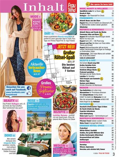Frau im Trend Inhaltsverzeichnis