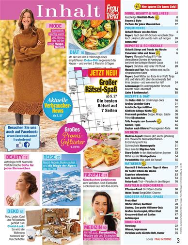 Frau im Trend Inhaltsverzeichnis