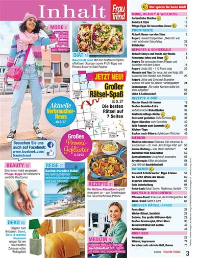 Frau im Trend Inhaltsverzeichnis