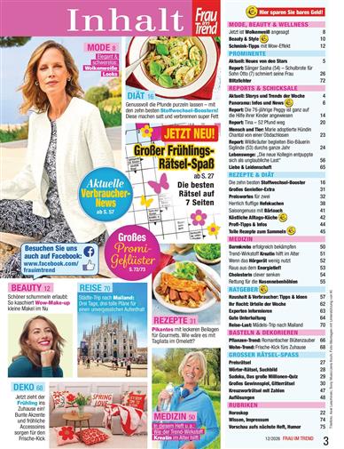 Frau im Trend Inhaltsverzeichnis