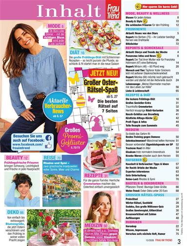 Frau im Trend Inhaltsverzeichnis