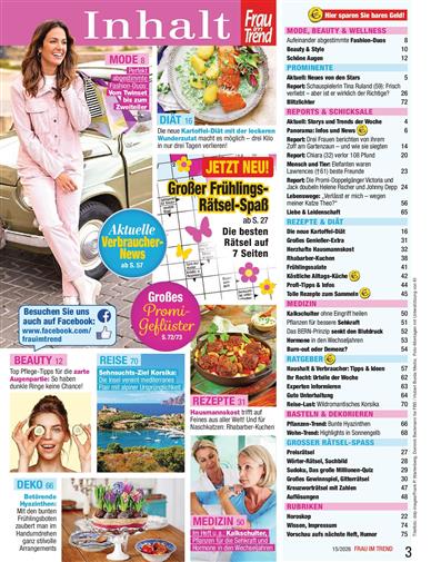 Frau im Trend Inhaltsverzeichnis