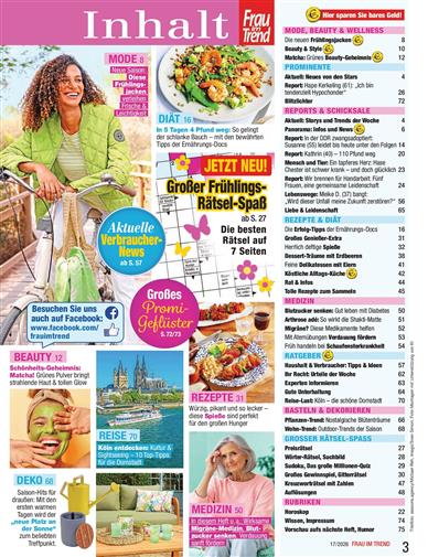Frau im Trend Inhaltsverzeichnis