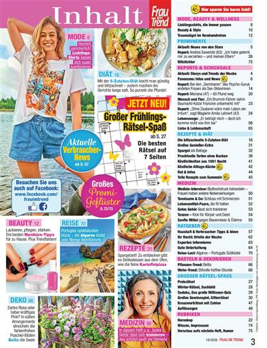 Frau im Trend Inhaltsverzeichnis