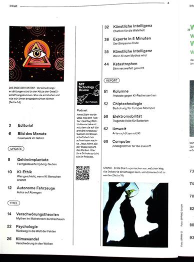 Technology Review Deutsch Inhaltsverzeichnis