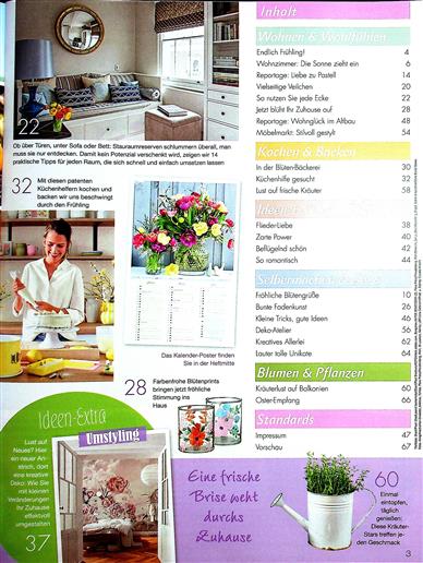 Frau im Trend Wohnen und Wohlfühlen Inhaltsverzeichnis