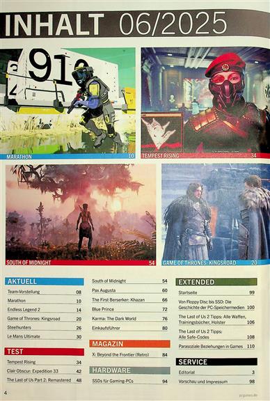 PC Games Magazin Inhaltsverzeichnis