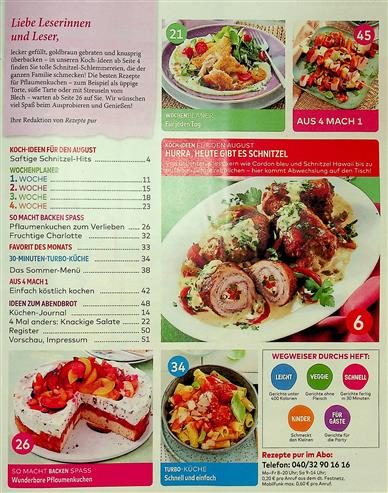 REZEPTE pur Inhaltsverzeichnis