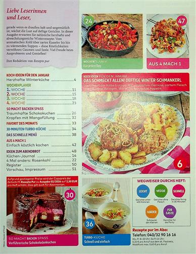 REZEPTE pur Inhaltsverzeichnis