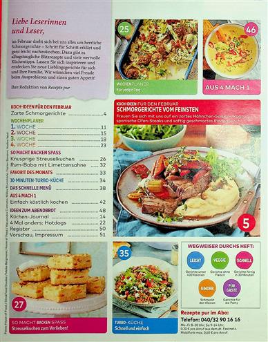 REZEPTE pur Inhaltsverzeichnis