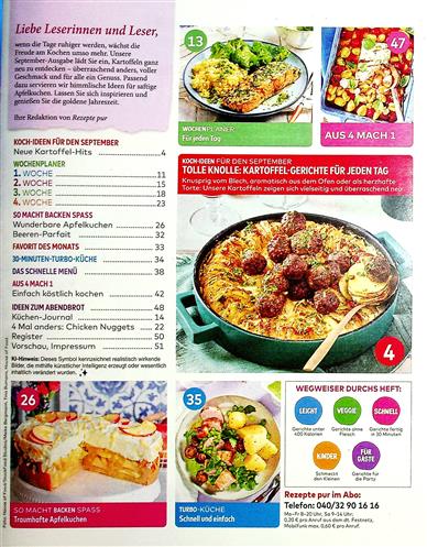 REZEPTE pur Inhaltsverzeichnis