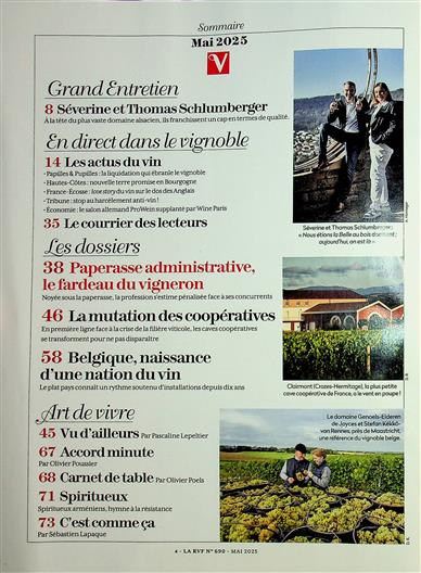 Revue du Vin de France Inhaltsverzeichnis