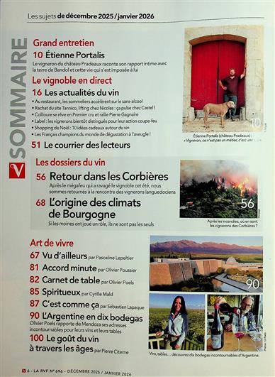 Revue du Vin de France Inhaltsverzeichnis