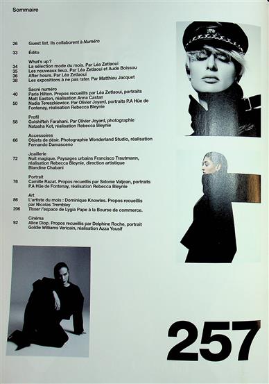 Numéro Inhaltsverzeichnis