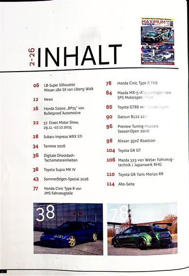 Maximum Tuner Inhaltsverzeichnis