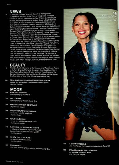 ZOO Magazine Inhaltsverzeichnis