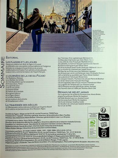 Le Figaro Hors Série Inhaltsverzeichnis