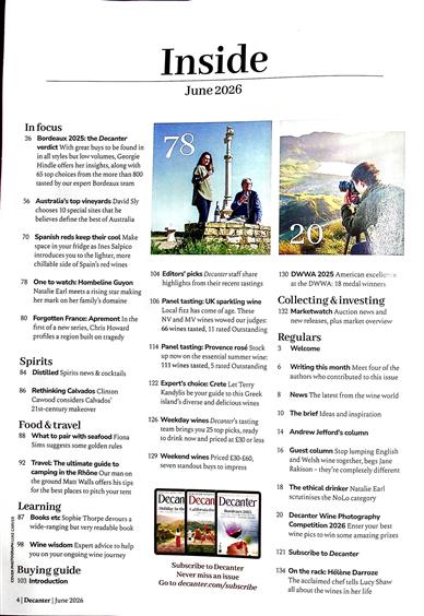 Decanter UK Inhaltsverzeichnis