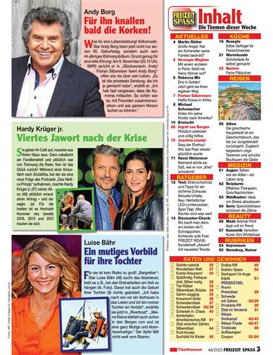 Freizeit Spass Inhaltsverzeichnis