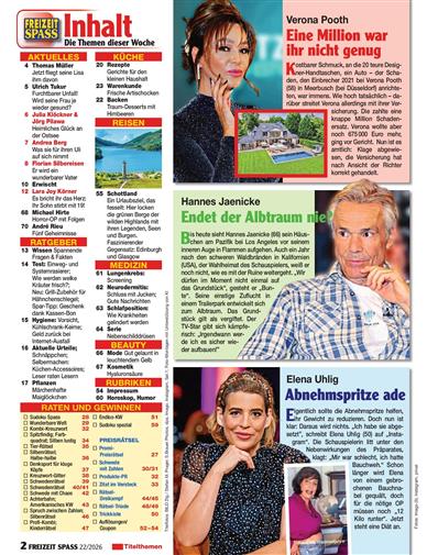 Freizeit Spass Inhaltsverzeichnis