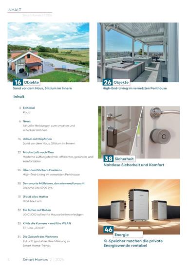 Smart Homes Inhaltsverzeichnis